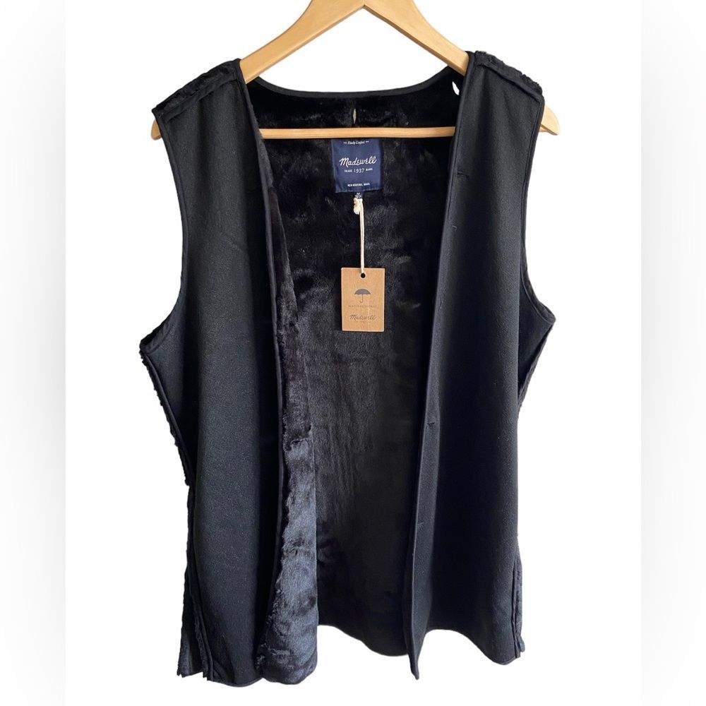 Madewell women’s black fur lining interior for jacket, NWT